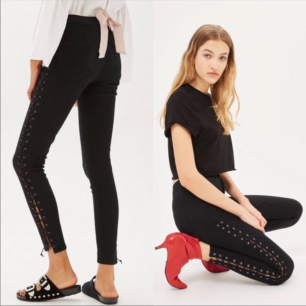 ❌ SOLD Topshop Joni Lace Up Jeans - Picture 3 of 4